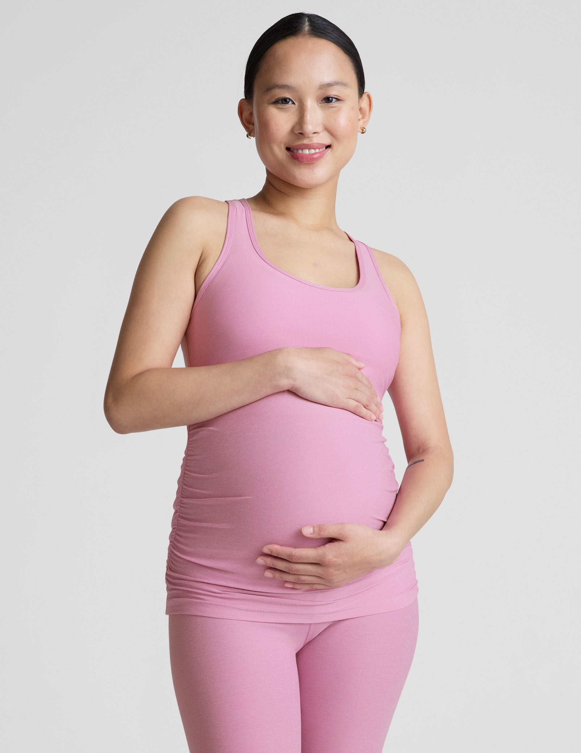 pink maternity tank top