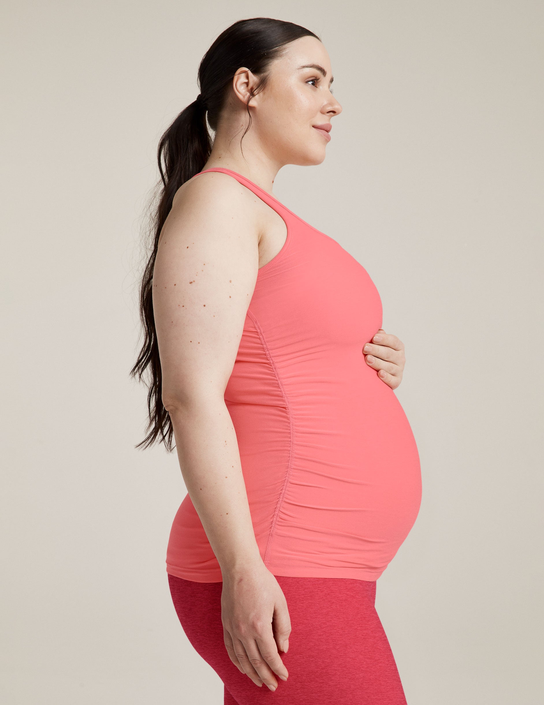 pink maternity tank top