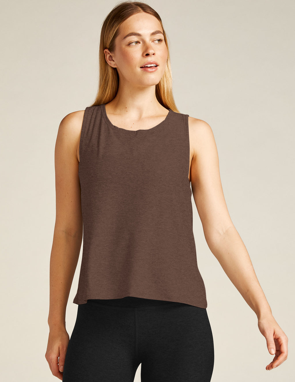 Colorfulkoala Women's Tank Tops Body Contour Sleeveless Crop Double Lined  Yoga Shirts(XS, Ivory) 