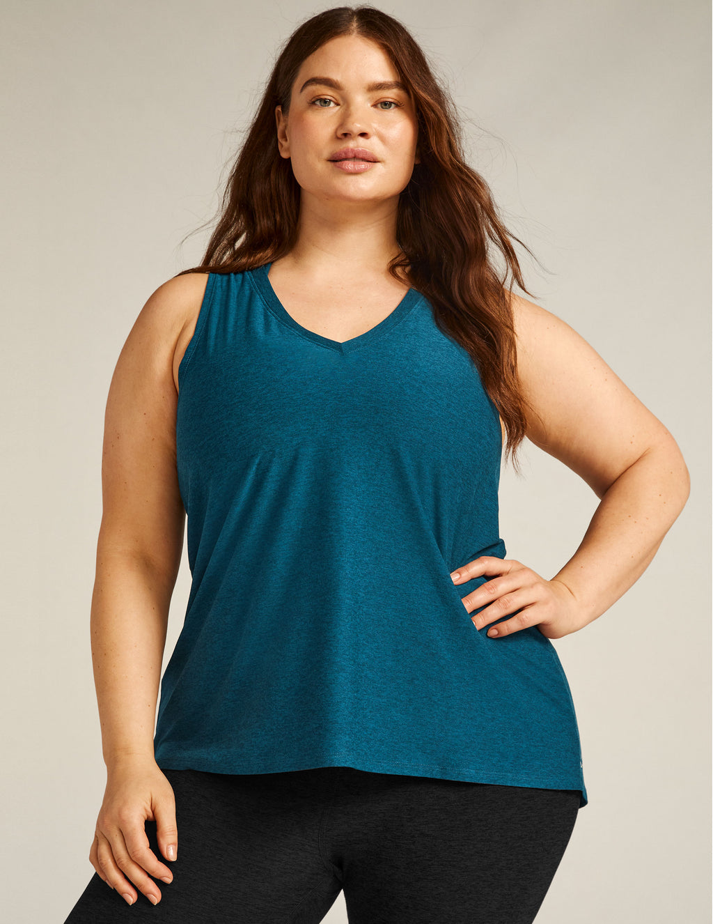 Featherweight All About It Split Back Tank (1X-4X) Secondary Image