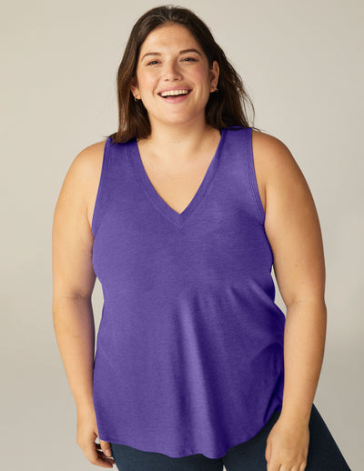 purple plus size tank split tank
