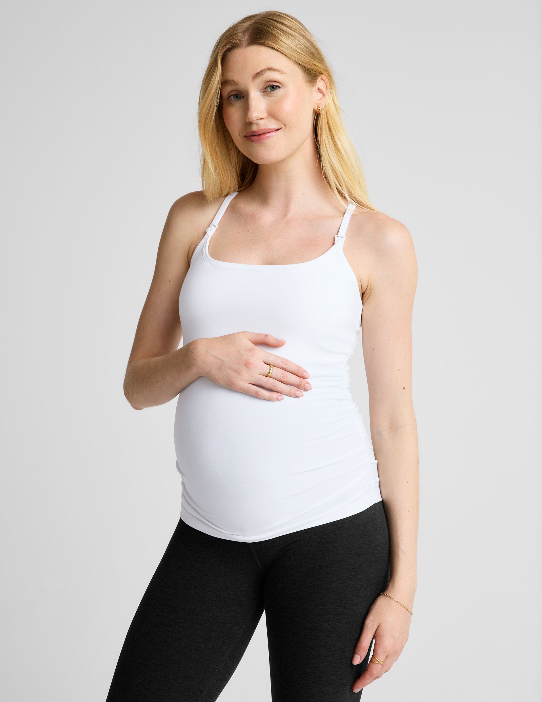 white maternity nursing tank