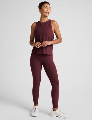 red scoop neck relaxed fit tank top. 