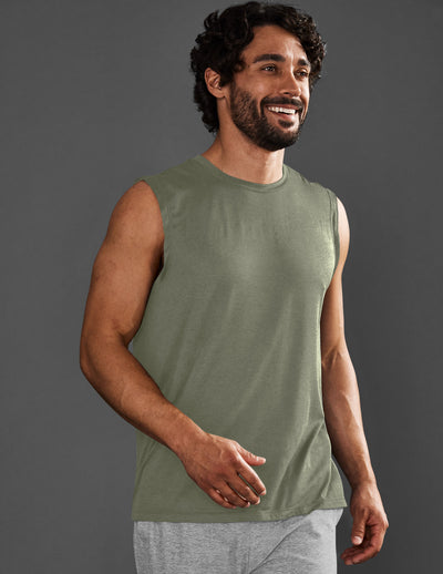 green mens muscle tank top