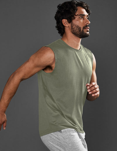 green mens muscle tank top