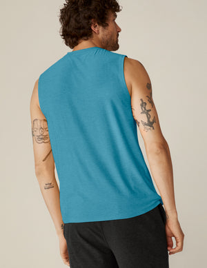 blue mens muscle tank top. 
