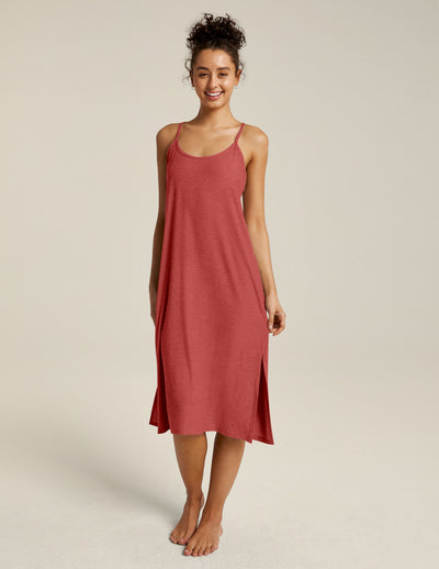 red midi sleep dress