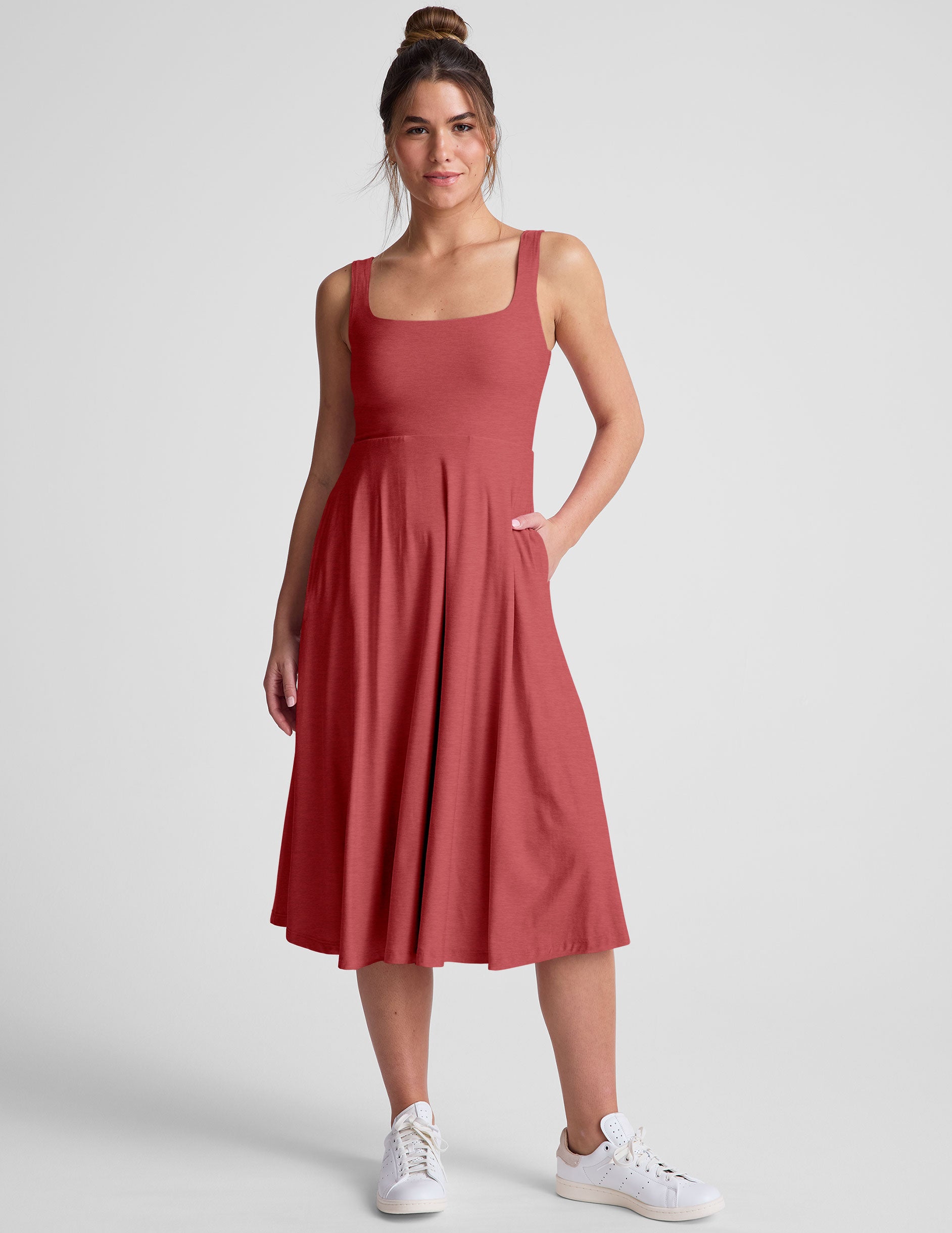 Featherweight At The Ready Square Neck Dress