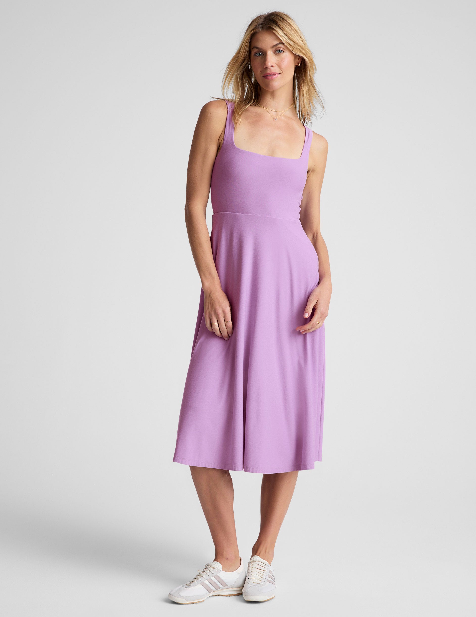 Featherweight At The Ready Square Neck Dress