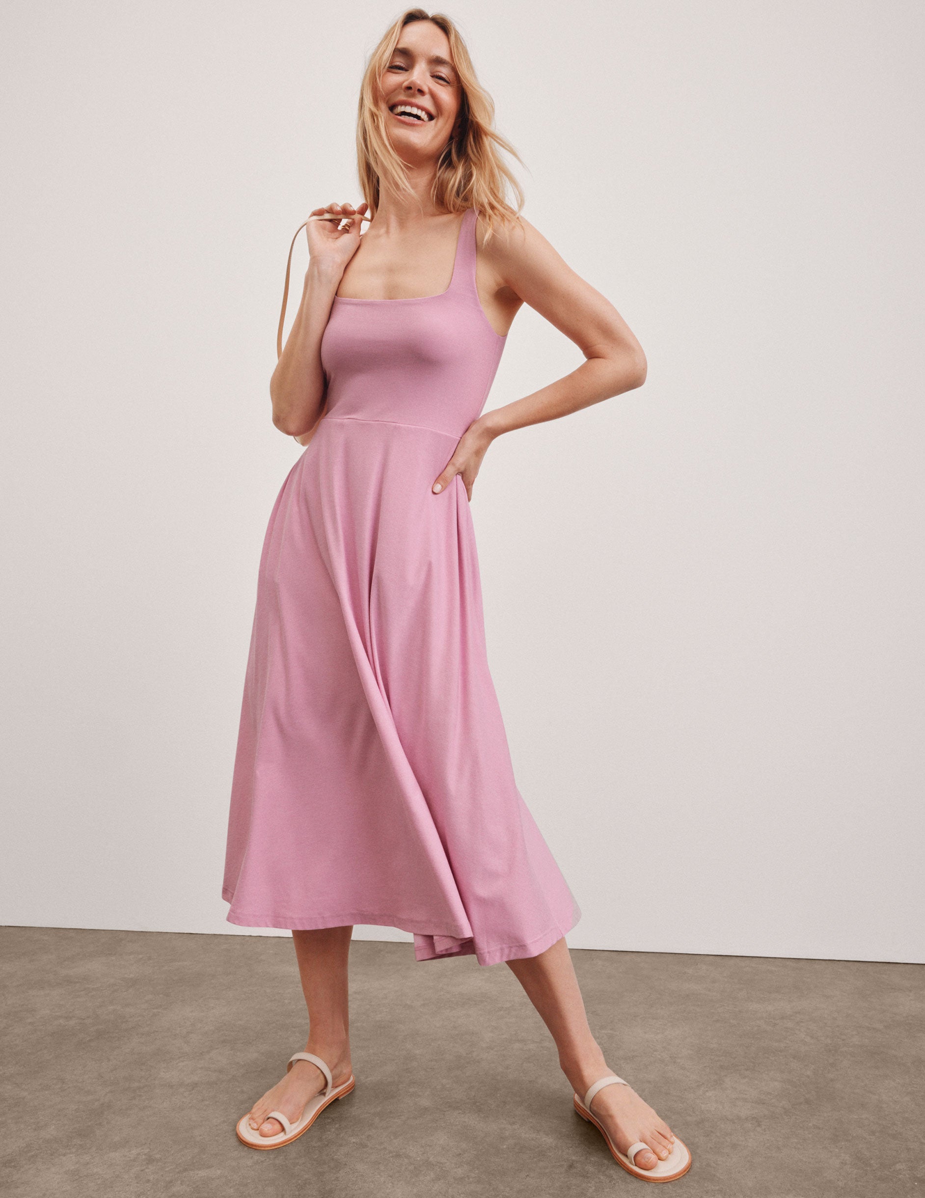 Featherweight At The Ready Square Neck Dress