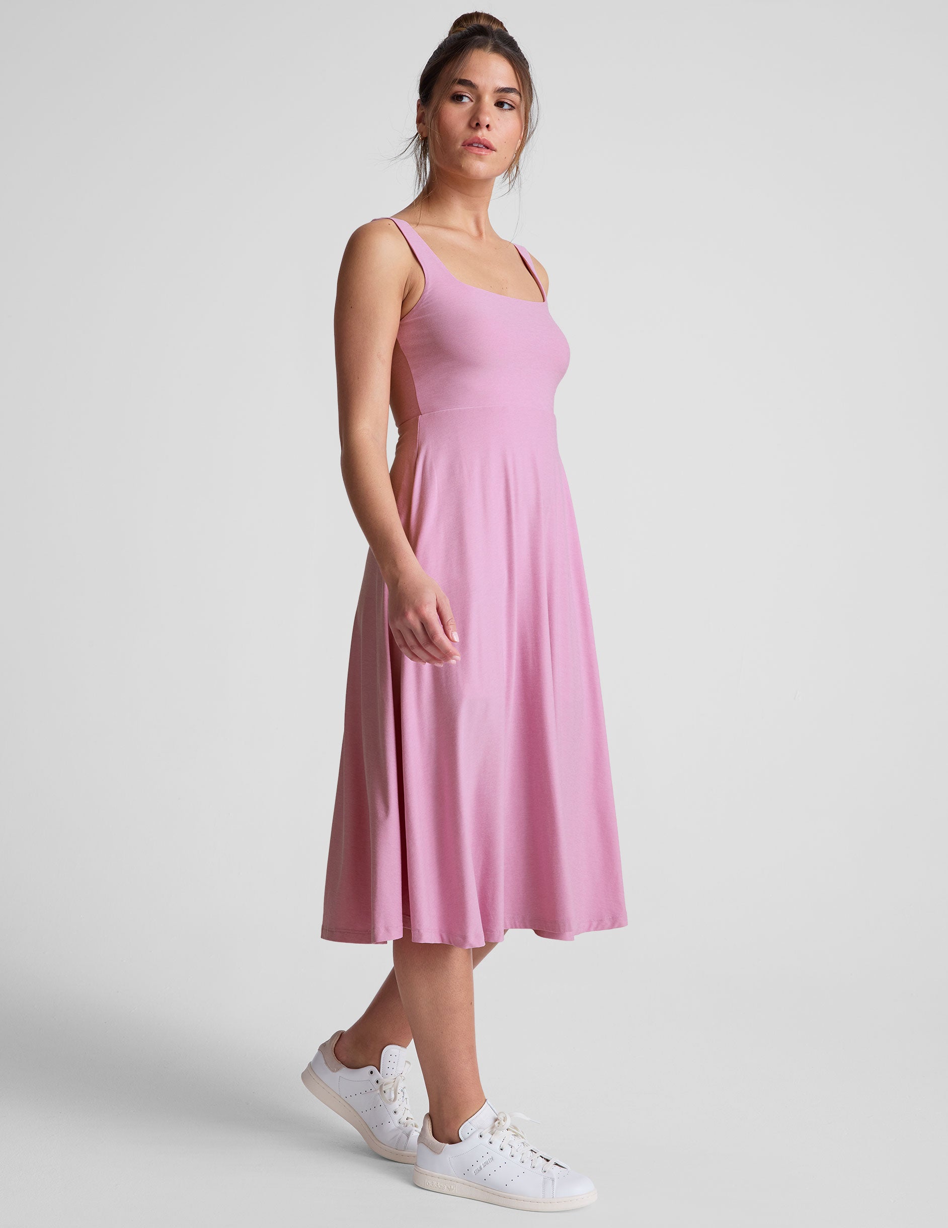 Featherweight At The Ready Square Neck Dress