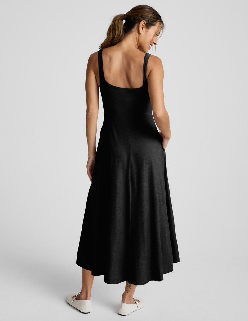 Featherweight At The Ready Square Neck Midi Dress