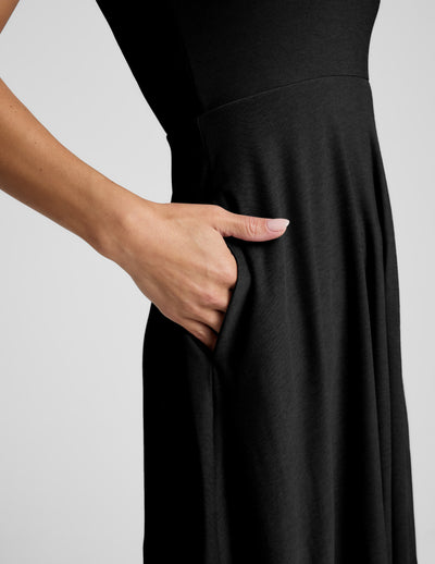 Featherweight At The Ready Square Neck Midi Dress