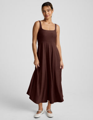 Beyond Yoga Featherweight At The Ready Square Neck Midi Dress