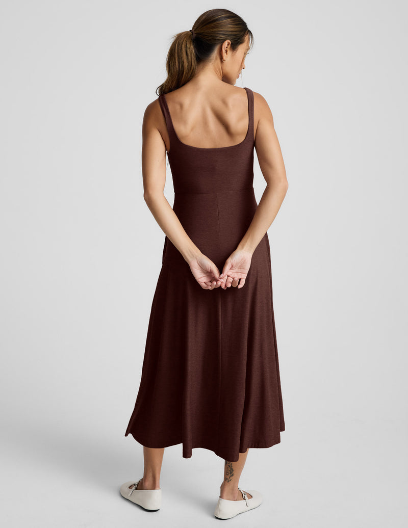 Featherweight At The Ready Square Neck Midi Dress