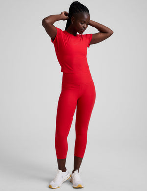 red short sleeve baby tee. 
