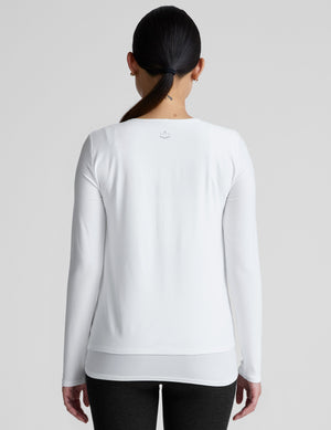 white long sleeve nursing top. 