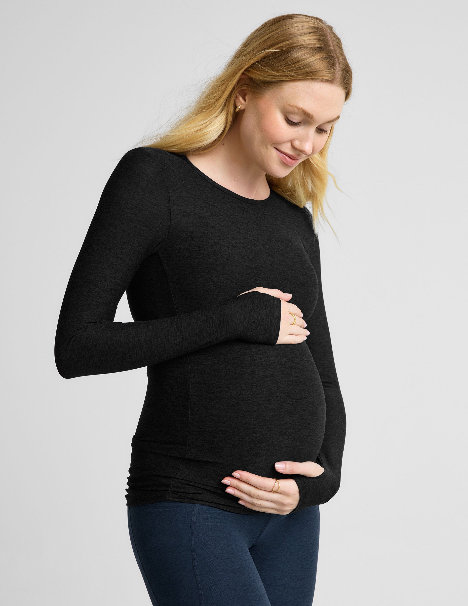 black maternity long sleeve top