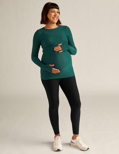 green maternity long sleeve pullover shirt