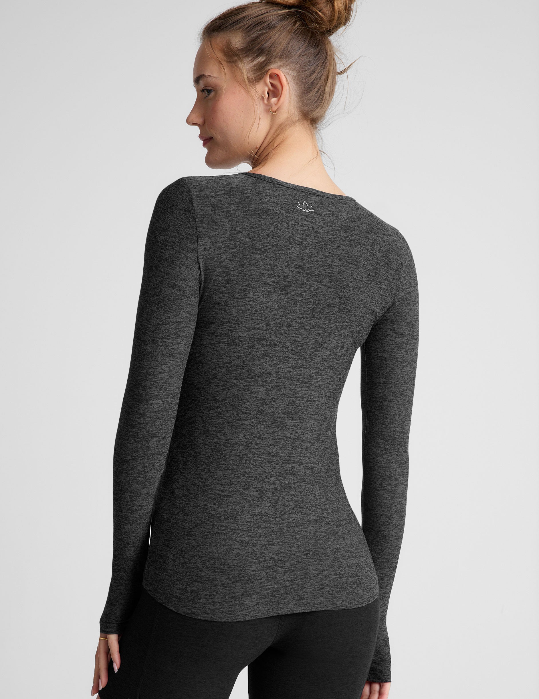 gray long sleeve top