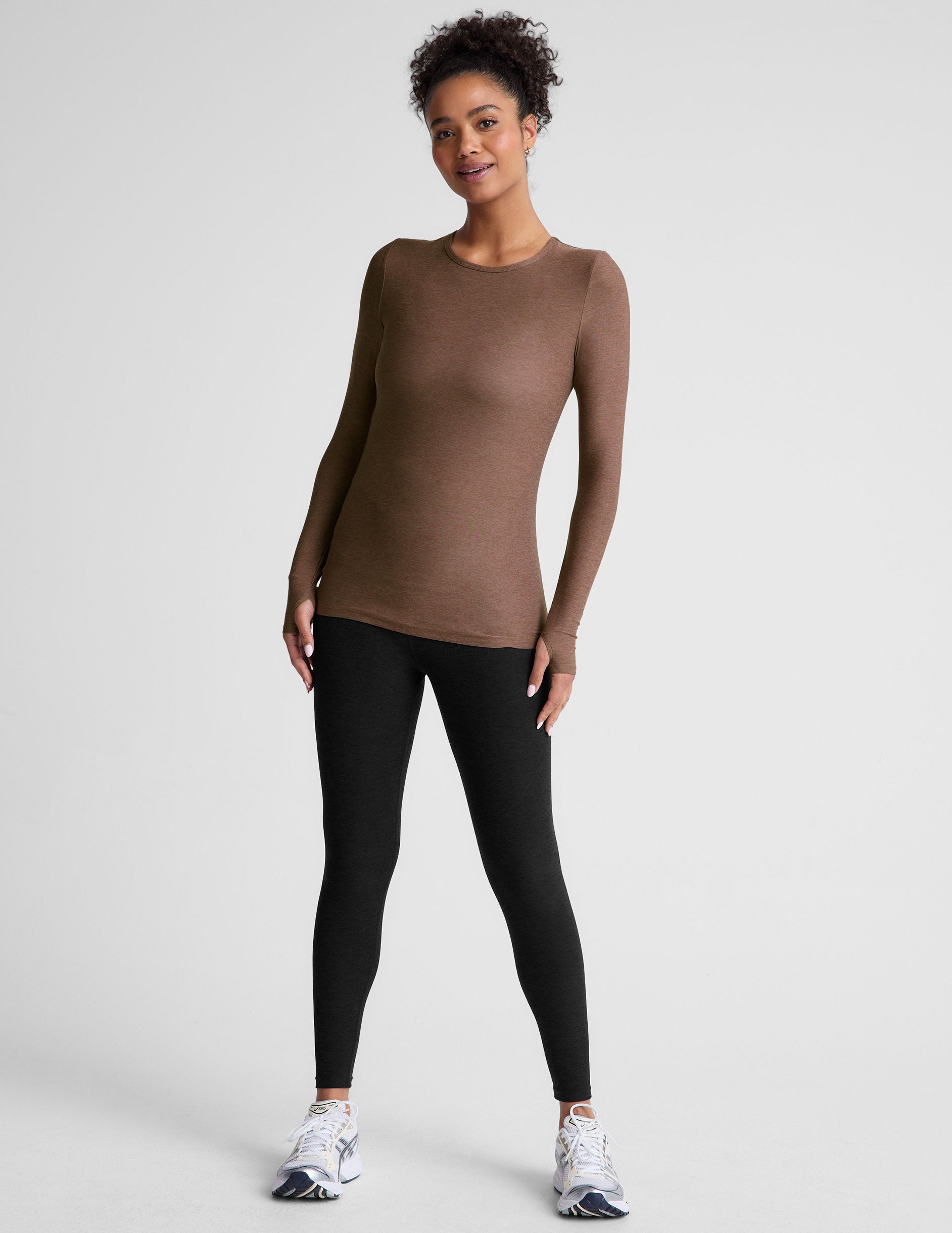 brown long sleeve top