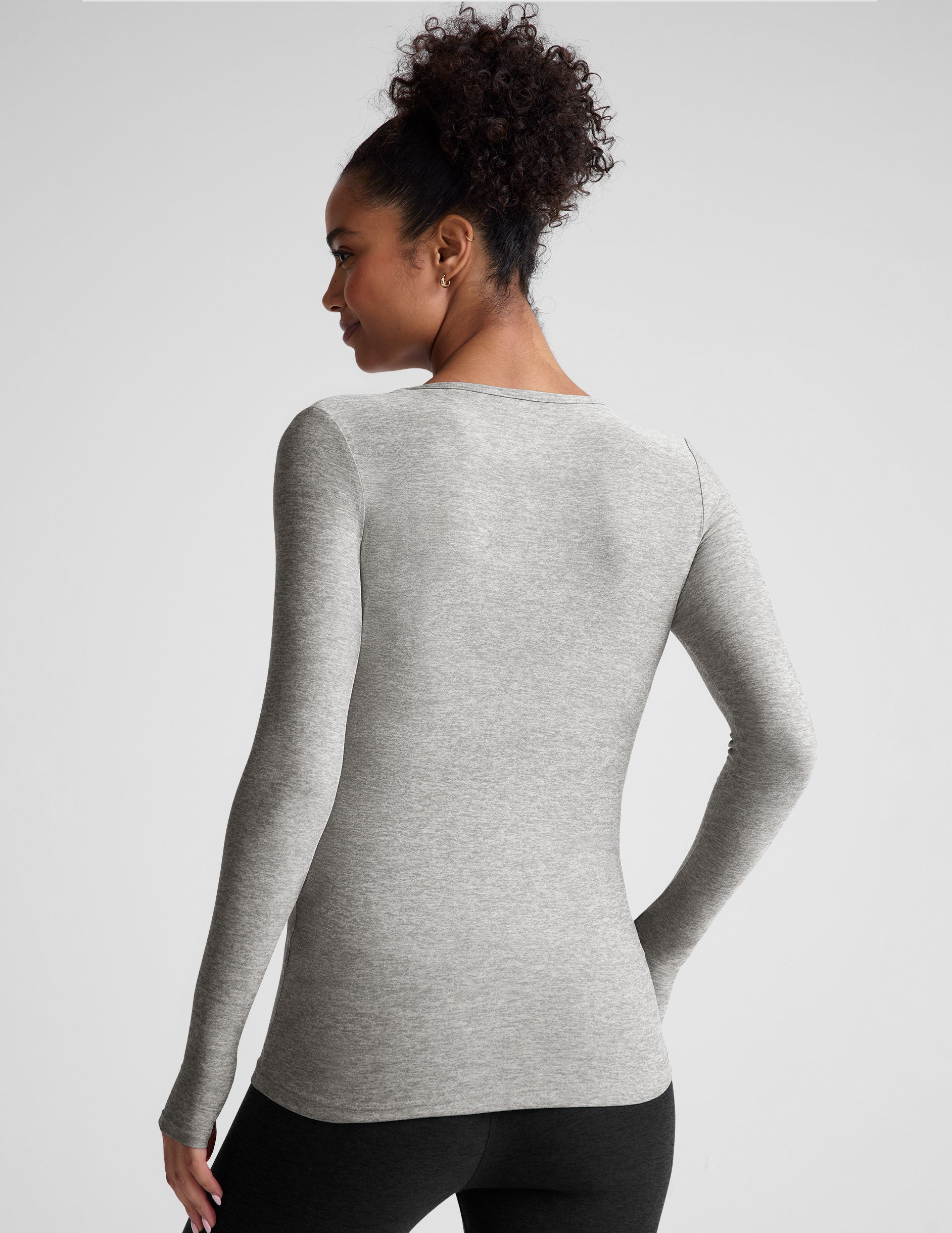 light gray long sleeve top