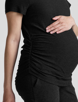 black short sleeve maternity tee. 