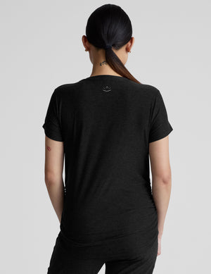 black short sleeve maternity tee. 
