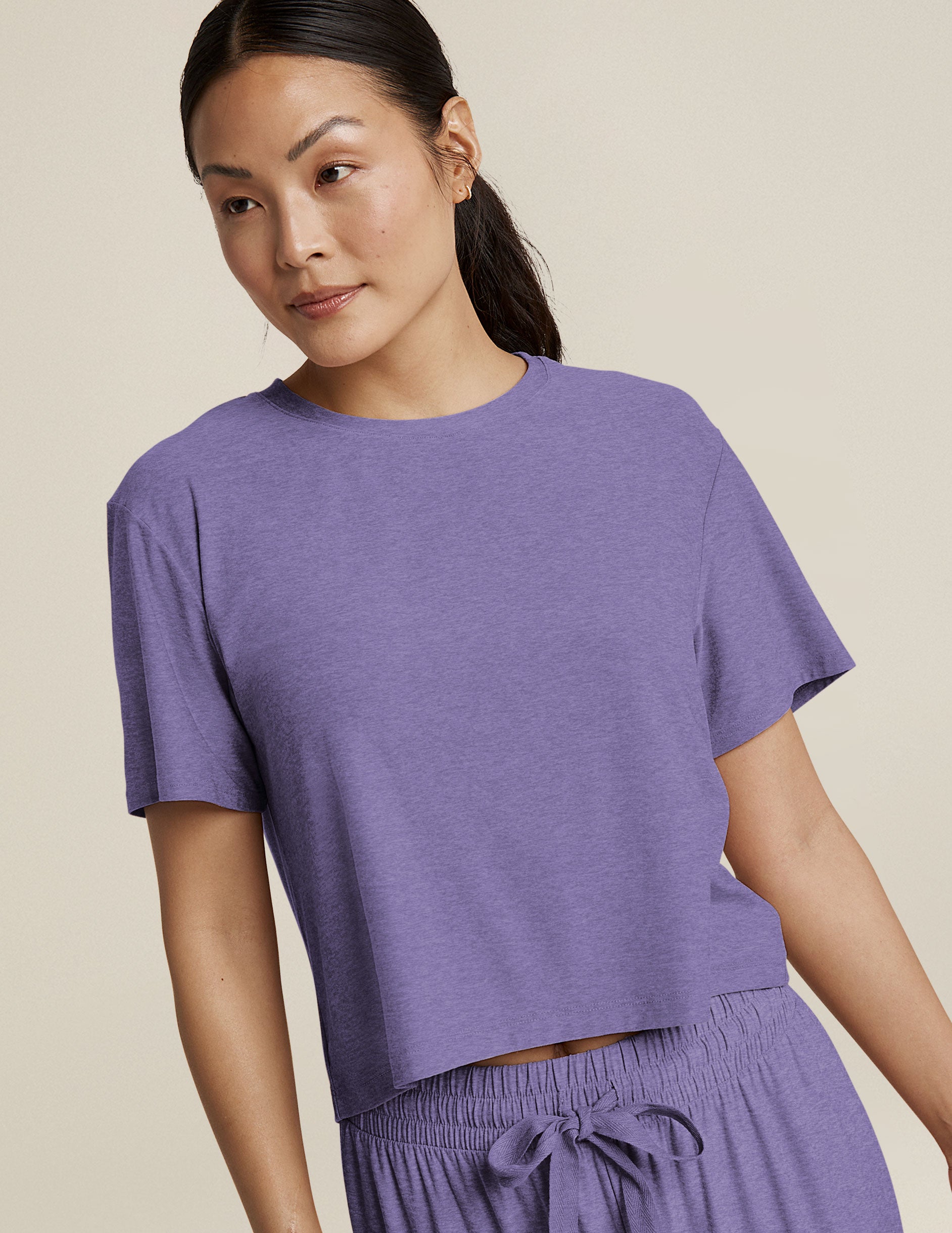 purple boxy fit sleep t-shirt. 