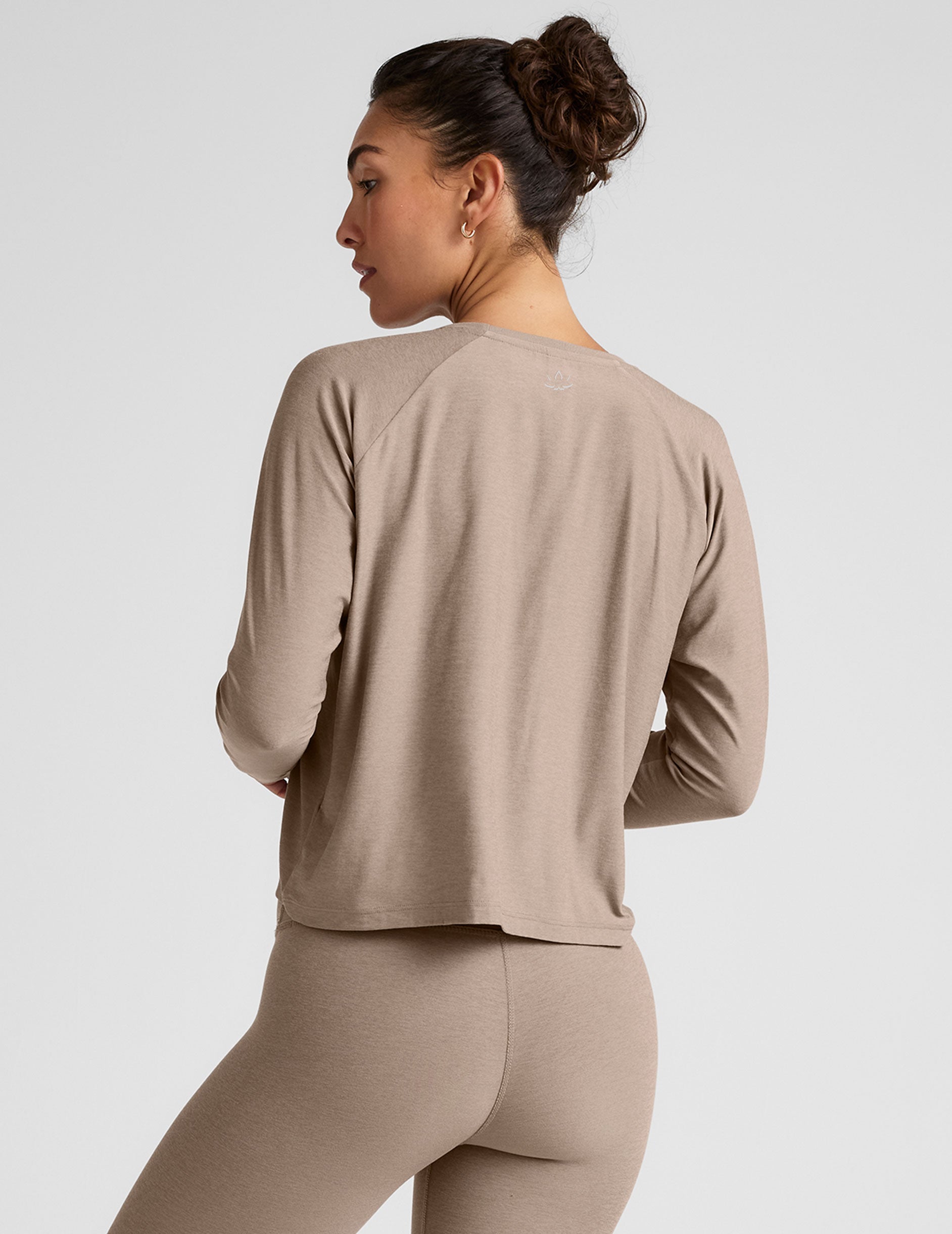 Beyond Yoga – Pullover Free Style Da Donna – Tessuto A Nido D'Ape, Scollo A V, Maniche Lunghe