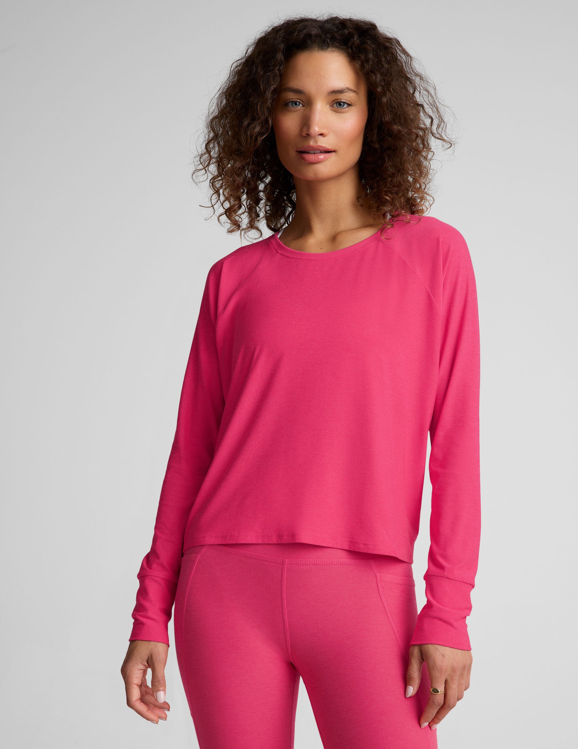 pink long sleeve top