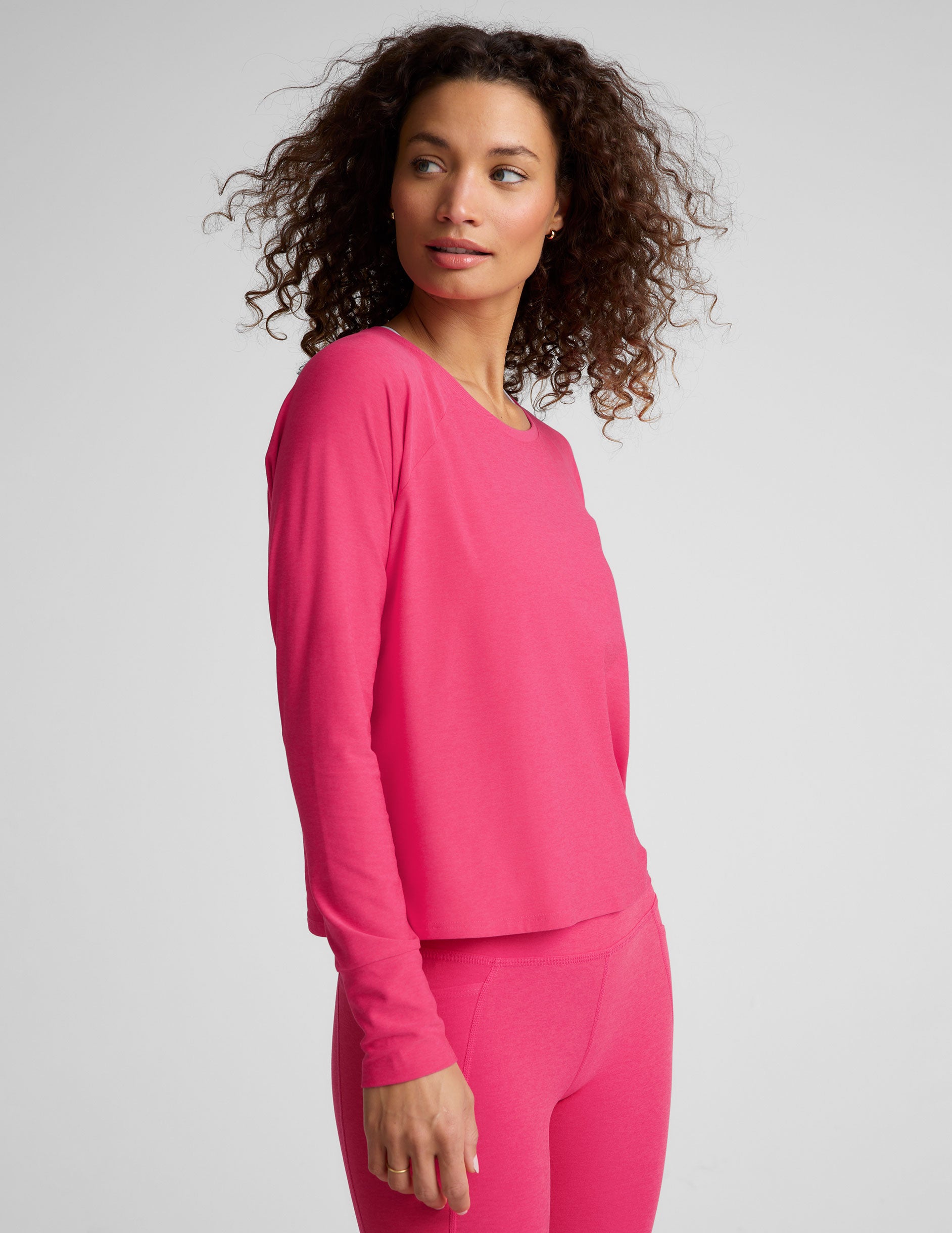 pink long sleeve top