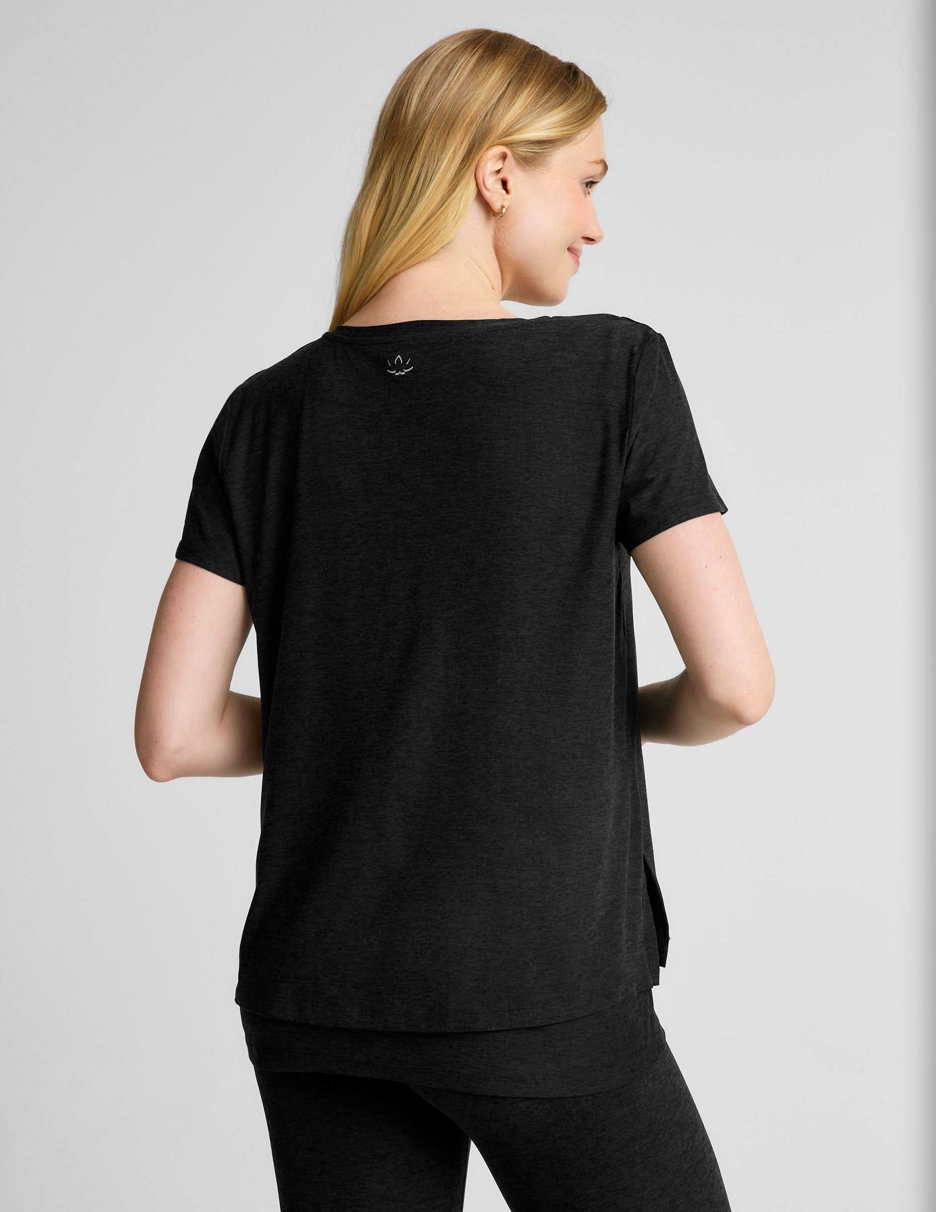 black maternity v neck nursing top