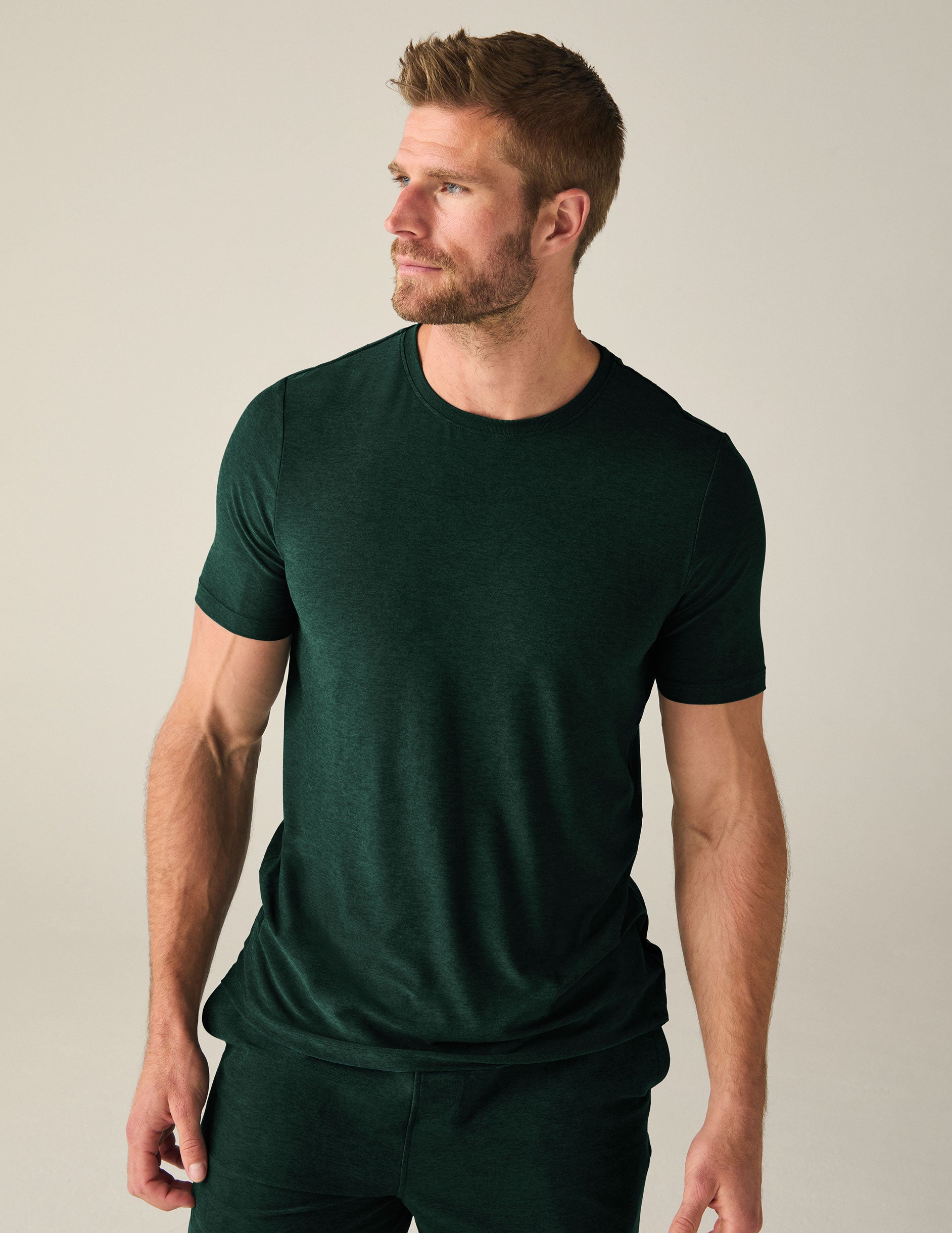 green mens short sleeve t-shirt. 