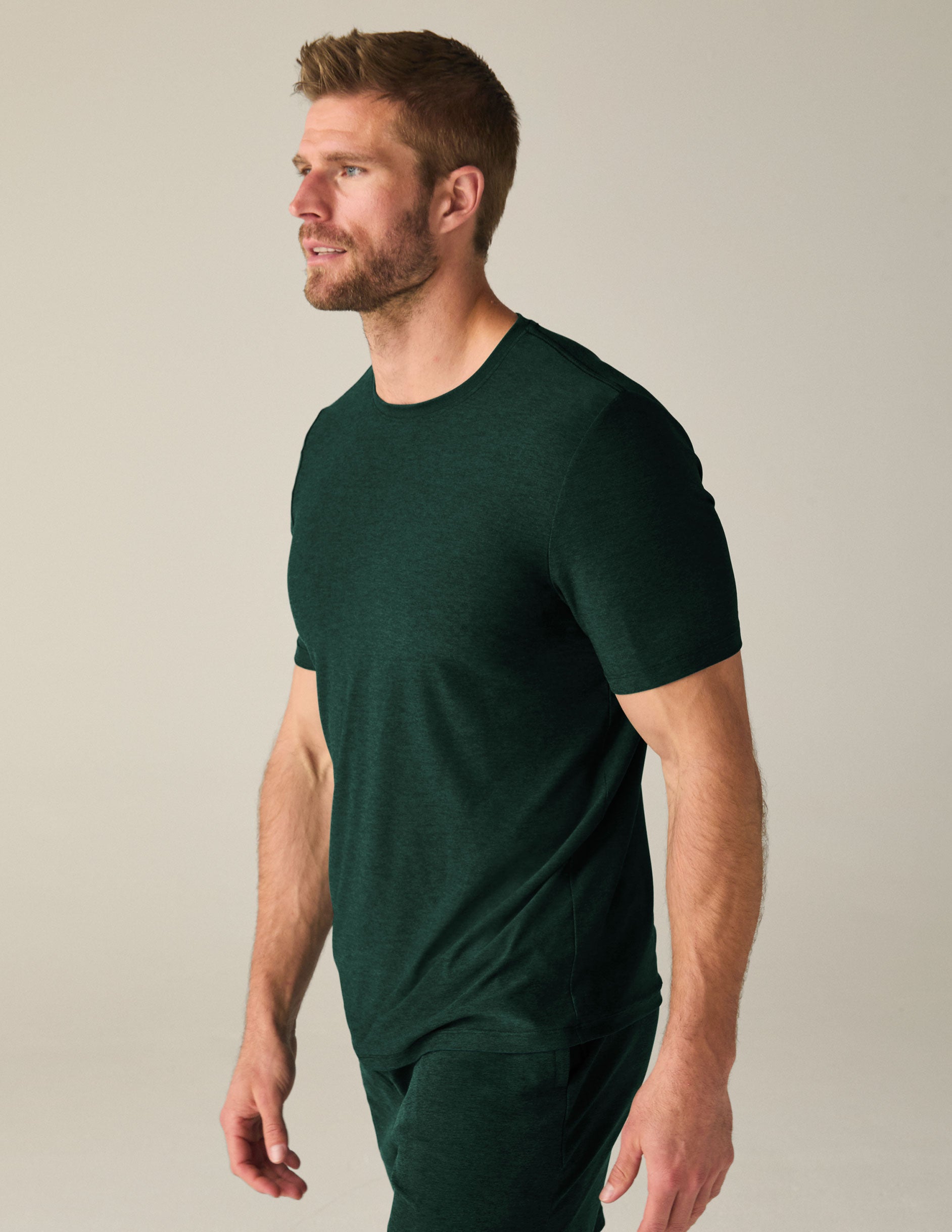 green mens short sleeve t-shirt. 