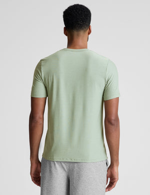 green men's short sleeve top. 