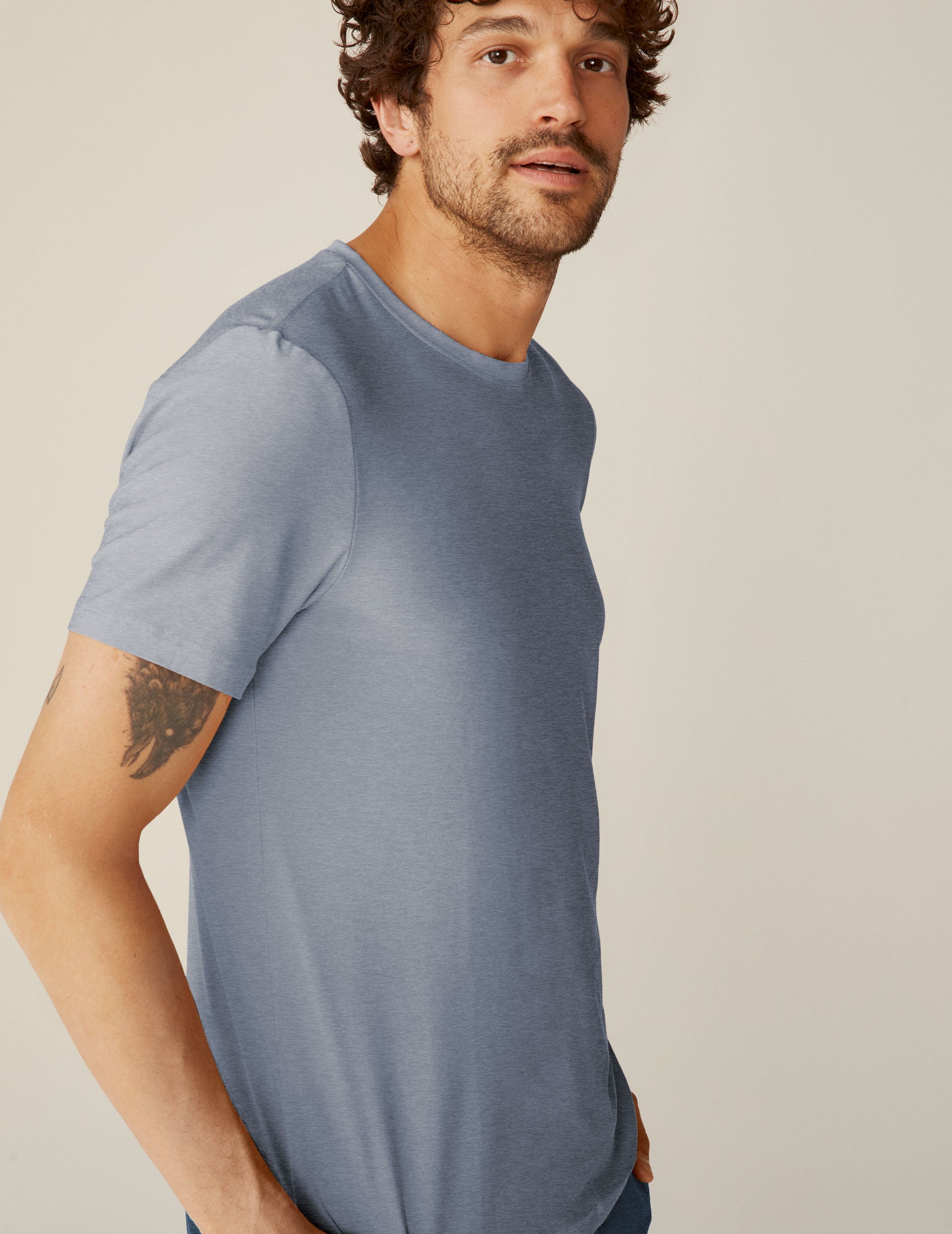 mens blue short sleeve shirt