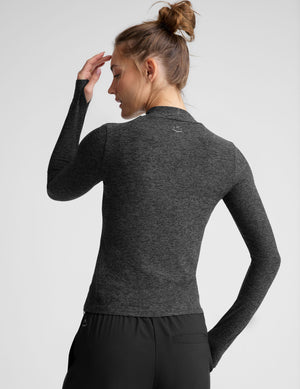 dark gray mock neck top