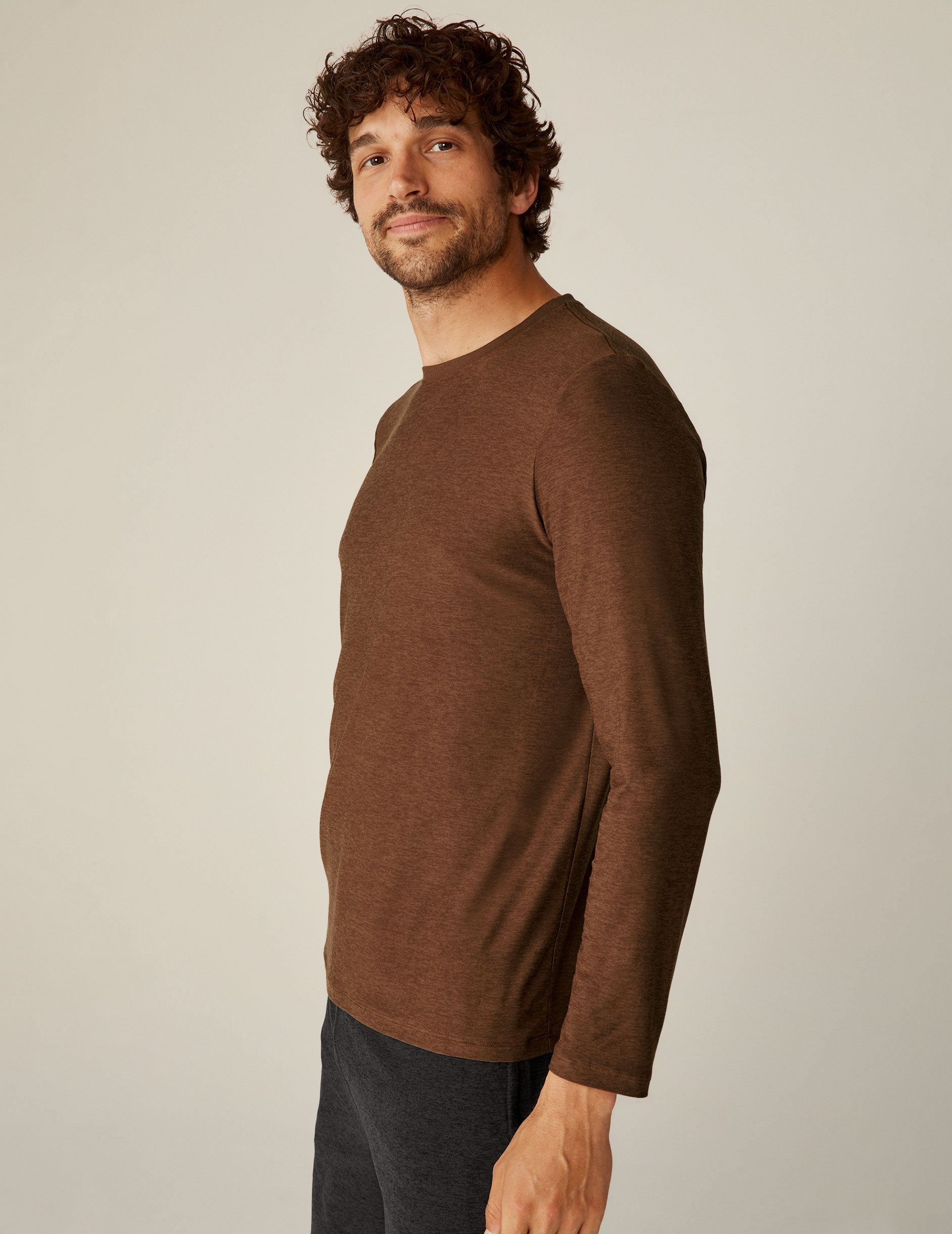 mens brown long sleeve shirt