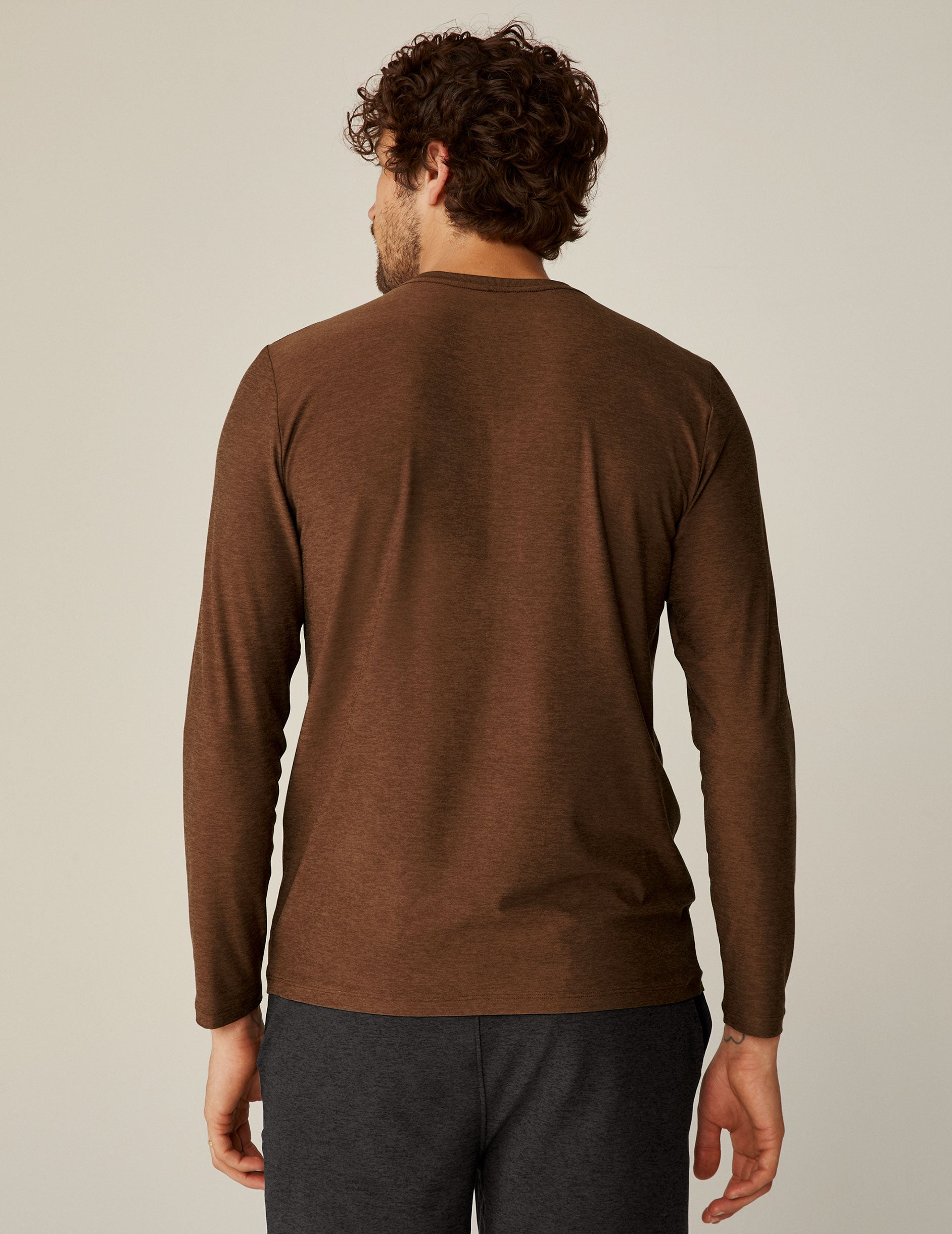 mens brown long sleeve shirt