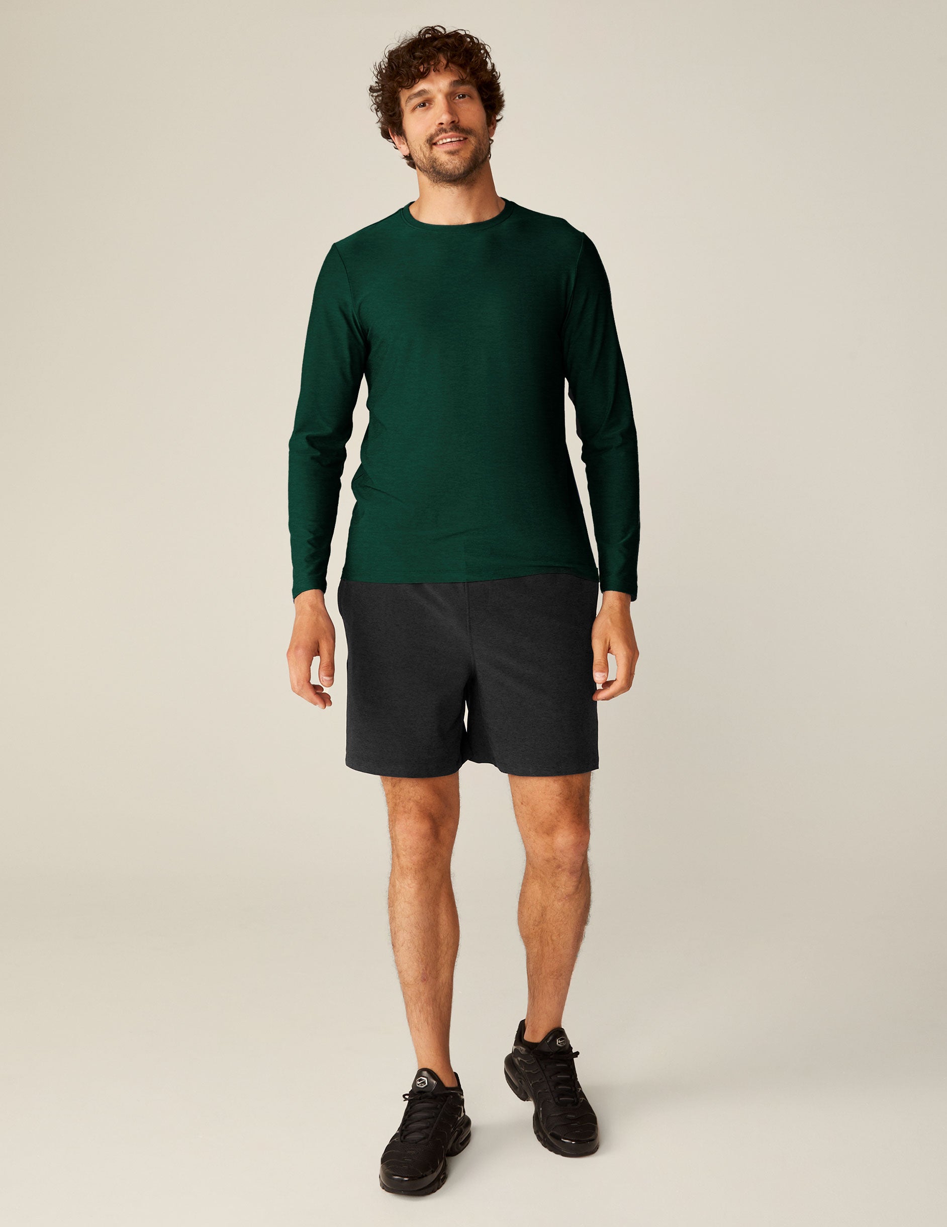 green mens crew neck long sleeve top. 