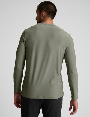 green men's long sleeve crew neck top. 
