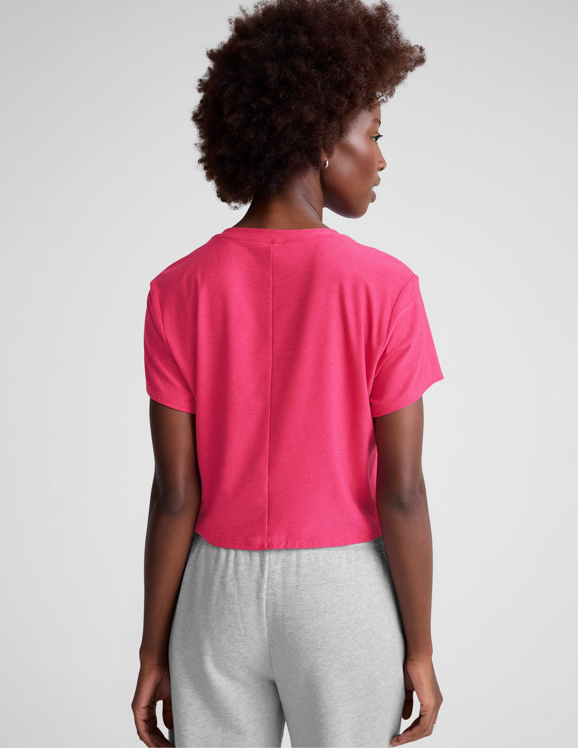 pink cropped tee