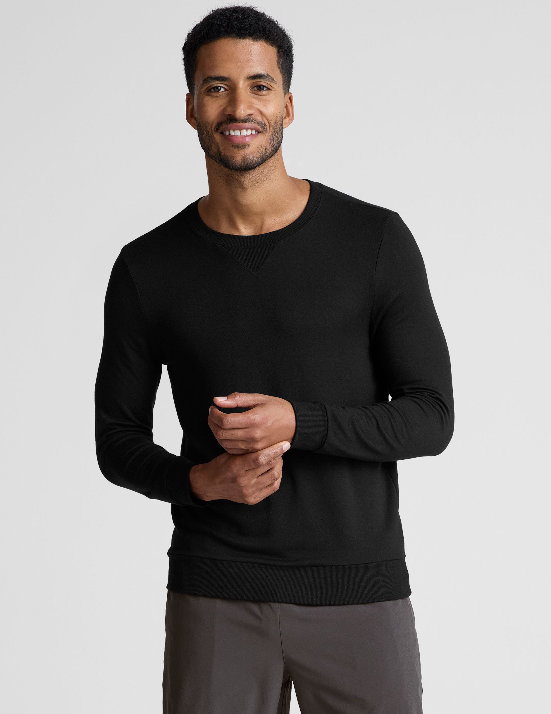 black mens long sleeve pullover