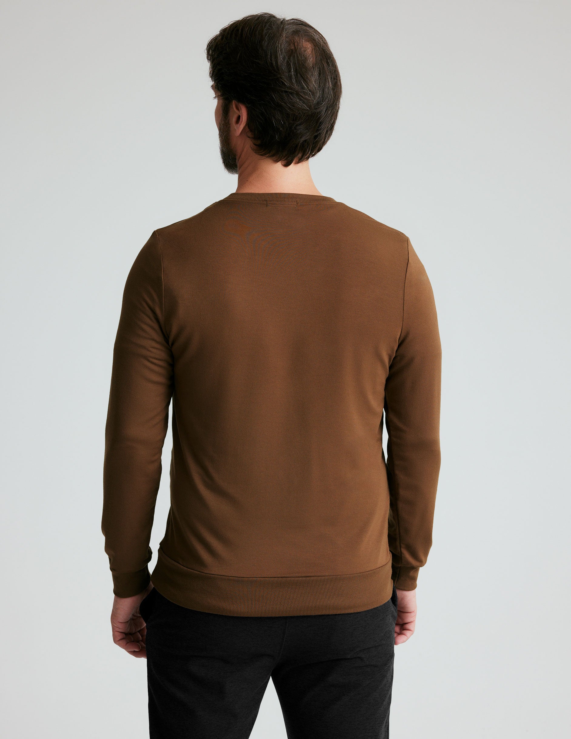 brown mens long sleeve pullover. 