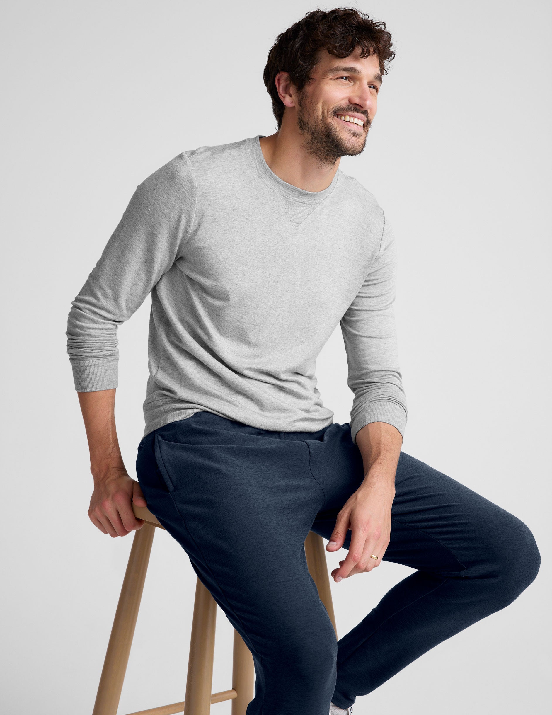 gray mens long sleeve pullover