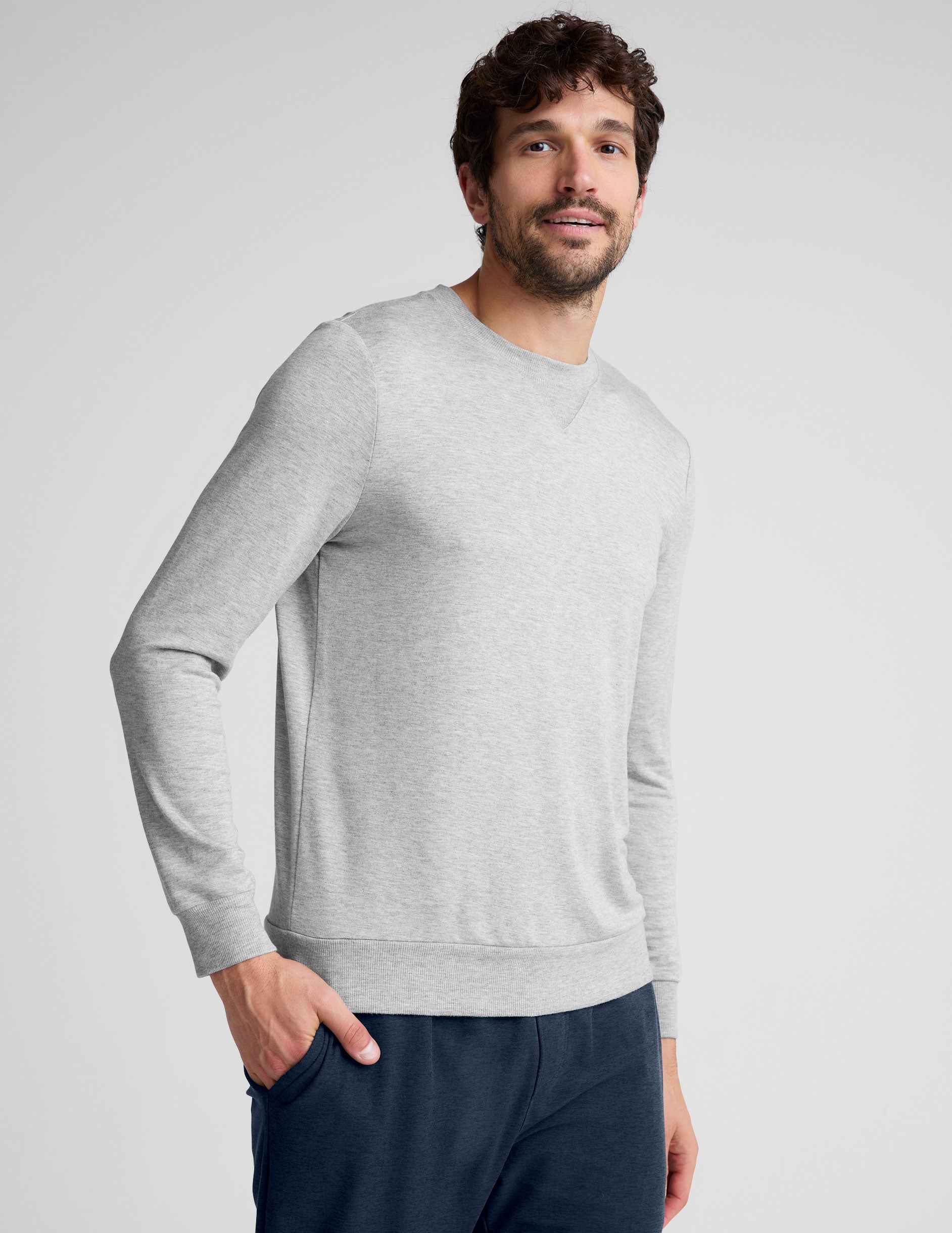 gray mens long sleeve pullover