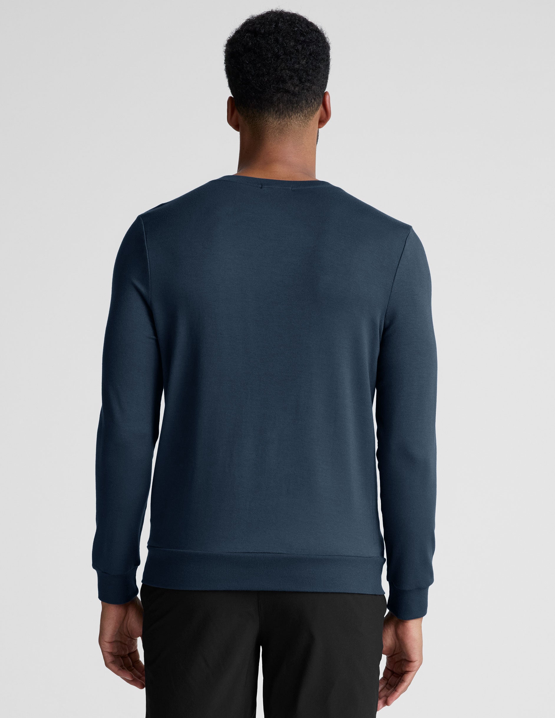 blue mens long sleeve pullover