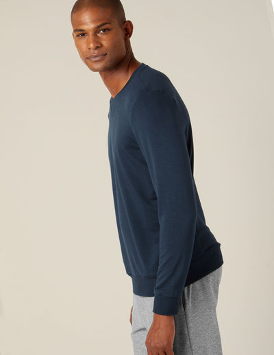 blue mens long sleeve pullover