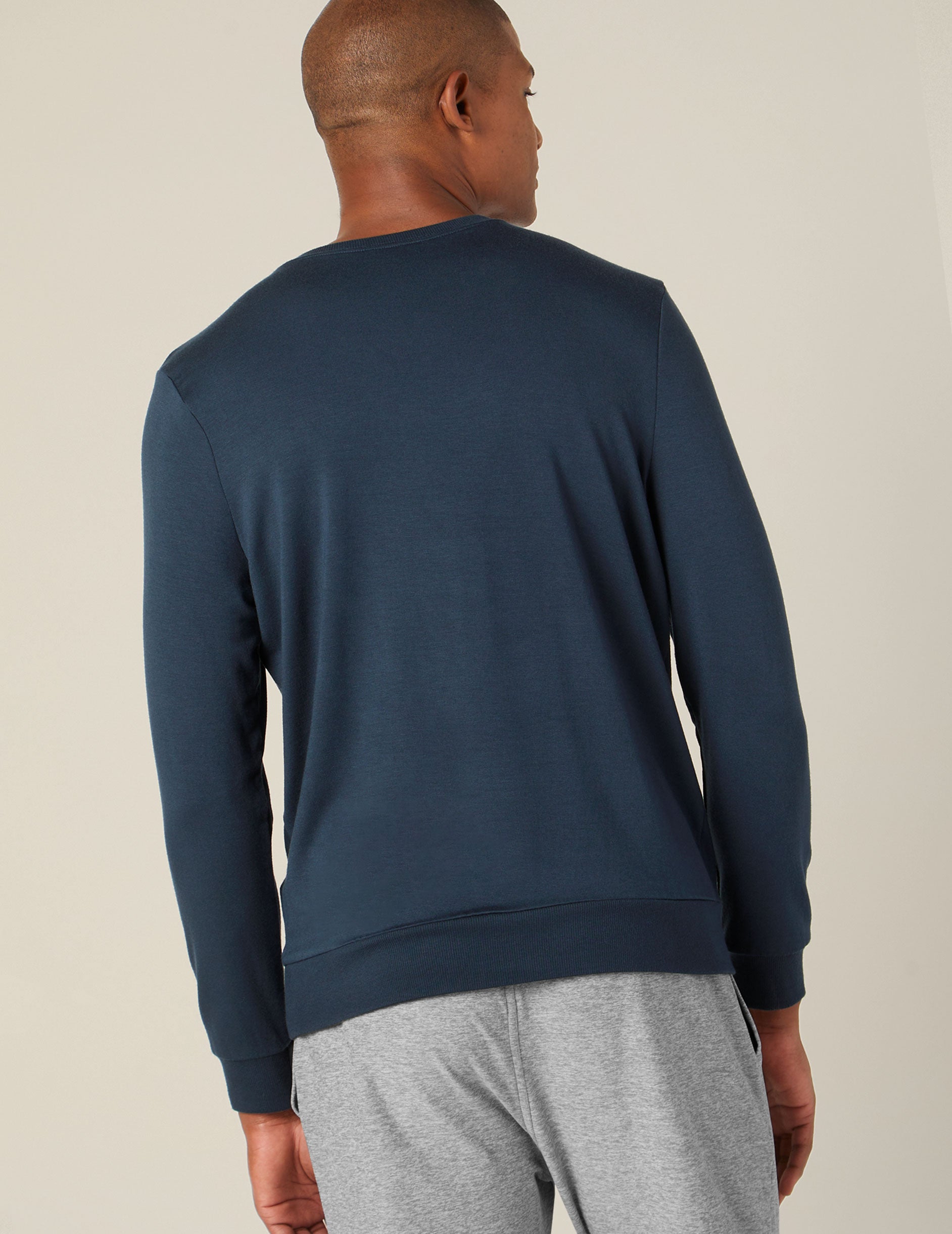 blue mens long sleeve pullover